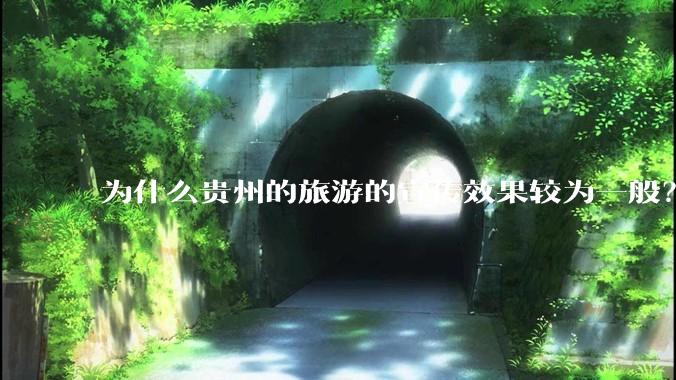 为什么贵州的旅游的宣传效果较为一般？