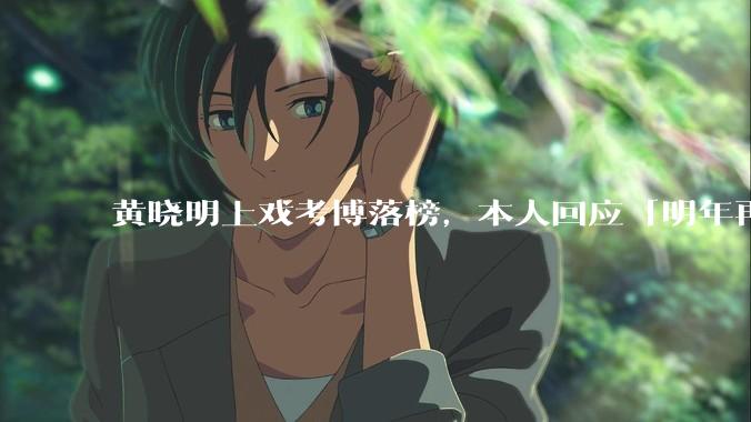 黄晓明上戏考博落榜，本人回应「明年再战」，怎样看明星对高学历的追求？上戏博士有多难考？