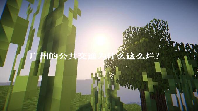 广州的公共交通为什么这么烂？